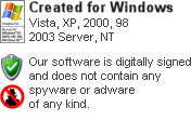 Created for Windows. No Spyware. No Adware